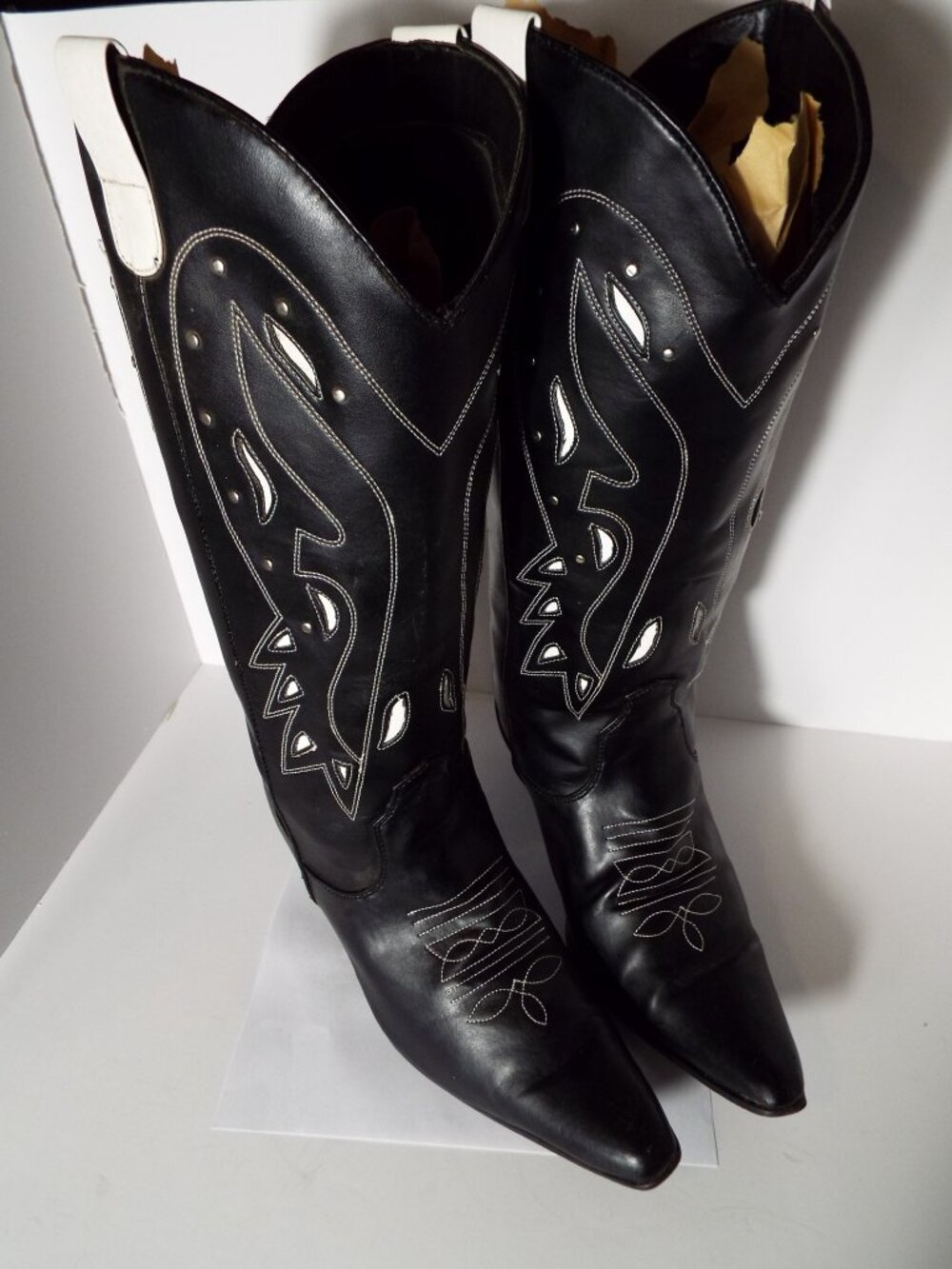 Faux Leather Funtasma Black Cowboy Boots Size 7.5